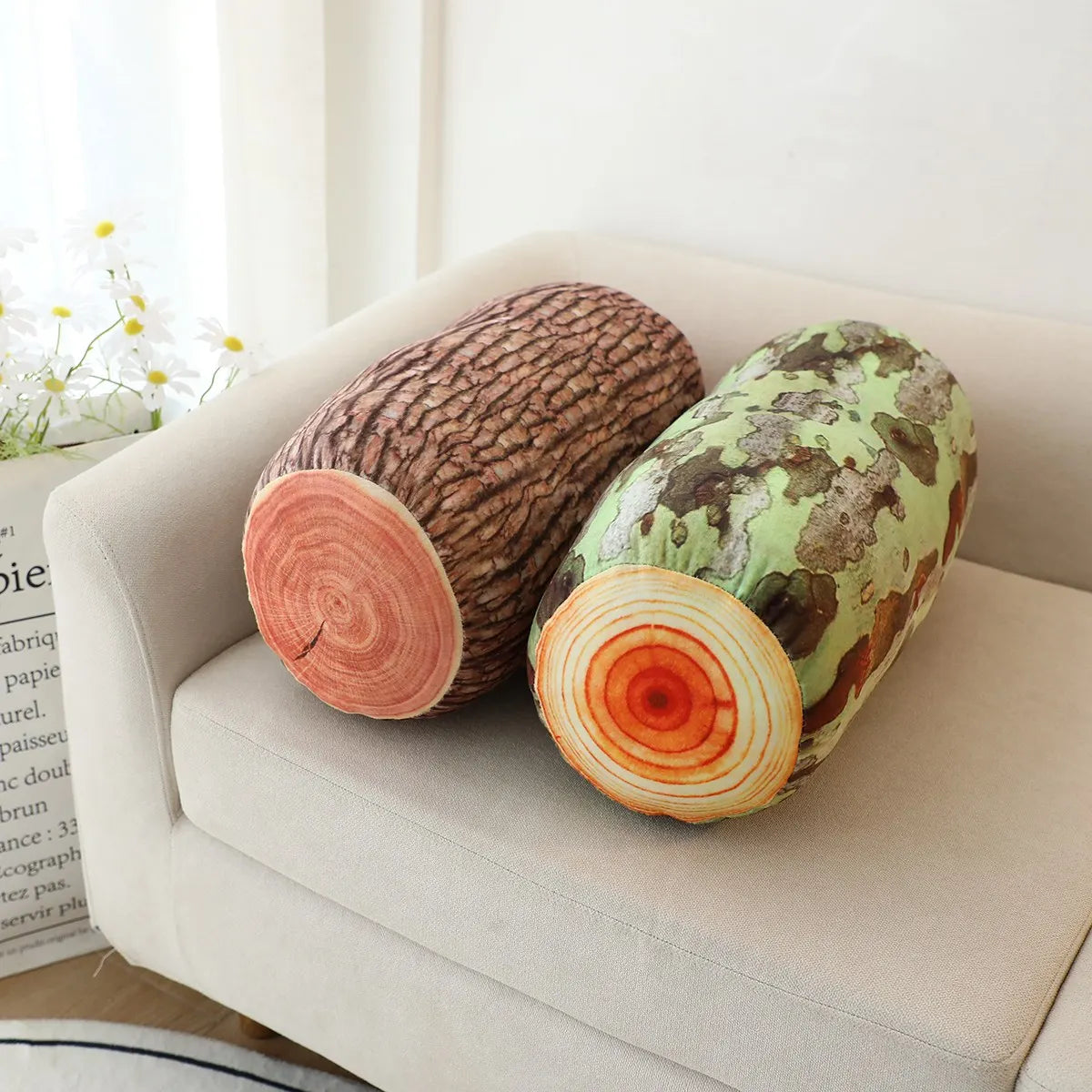 Realistic Tree Stump Plushie, Two Colors, 18-33" | 45-85 cm
