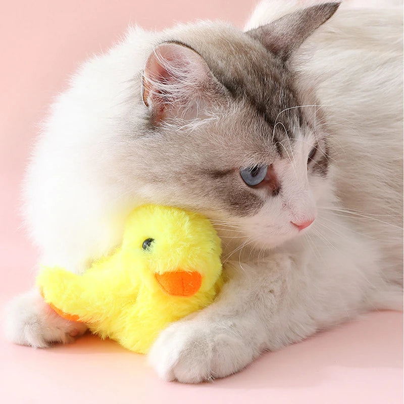 Plushie Duck Rechargeable Flapping Cat Toy, 6" | 15 cm