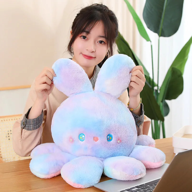 Plushie Reversible Tie-Dye Rabbit Octopus, 8-20" | 20-50 cm