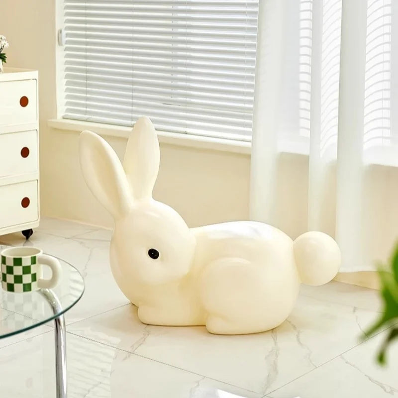 Nordic Rabbit Low Stool | Kawaii Plastic Furniture for Kids & Décor