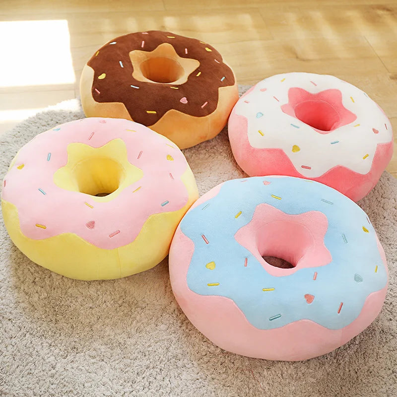 Donut Seat Cushion Plushie, Four Colors, 15-23" | 38-58 cm