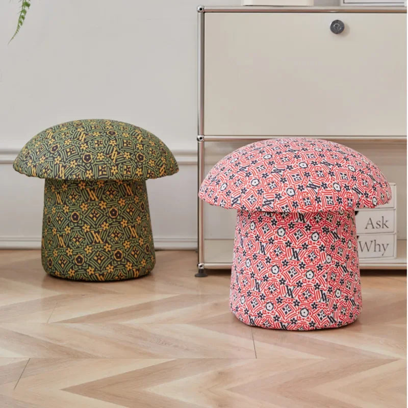 Cozy Cap Plush Mushroom Ottoman - Six Colors
