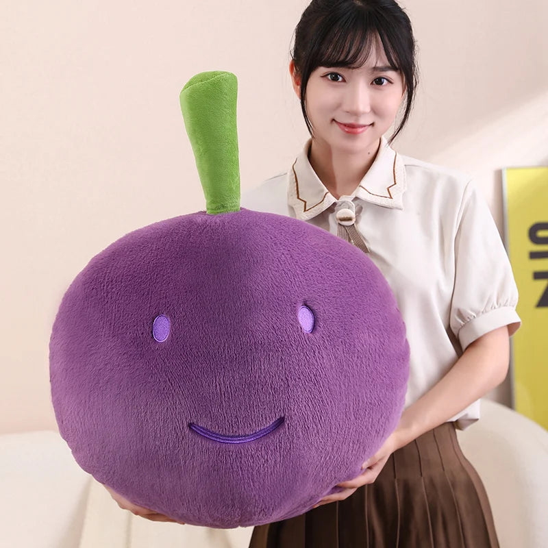 Purple Grape Plush Pillow – Kawaii Stuffed Fruit Toy