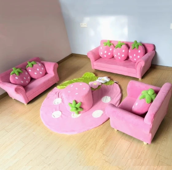 Strawberry Dream Children's Couch Set - Two Colors