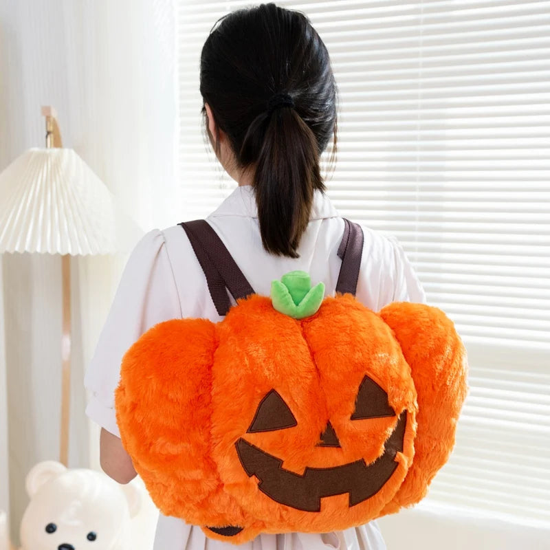 Halloween Pumpkin Plush Trick-or-Treat Bag | Spooky Tote for Kids