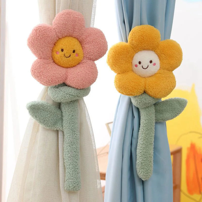 Fake Plant Flower Curtain Tieback Straps | Decorative Botanical Holdbacks