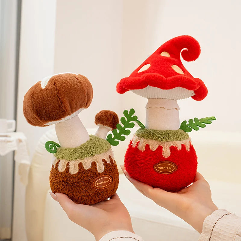 Stuffed Red Mushroom Plush Toy – Kawaii Poisonous Umbrella Mushroom Decor