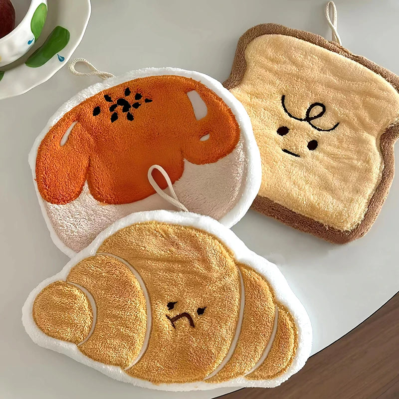 Kawaii Cartoon Absorbent Hand Towel | Cute Character Kitchen Towel