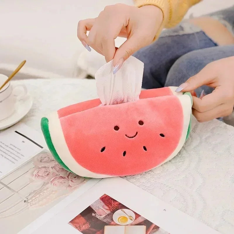 Plush Fruit Tissue Holder for Cars: Three Fruits