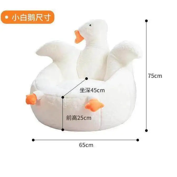 Large White Goose Plushie Chair, 26-33" | 65-85 cm