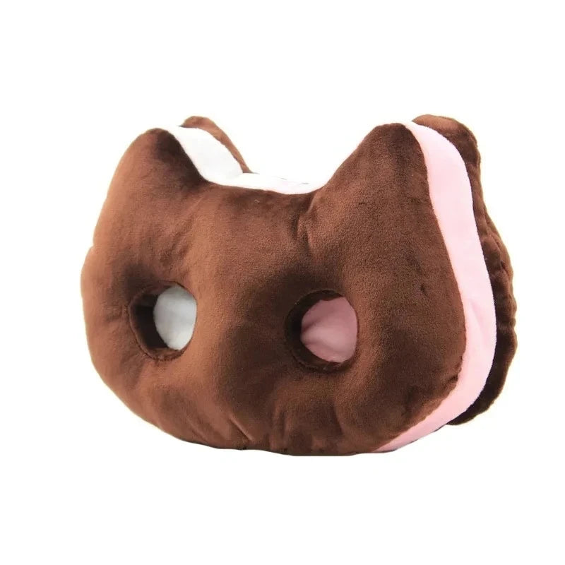 Cat Ice Cream Sandwich Plushie Seat Cushion, 9" | 25 cm