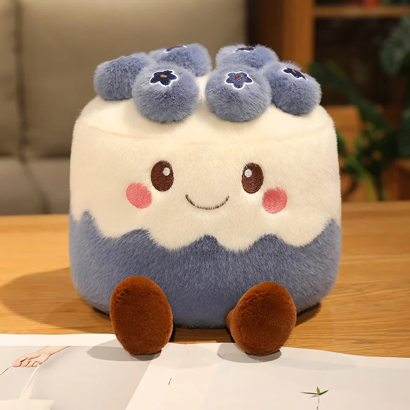 Kawaii Fruit Cake Plush Pillow | Stuffed Cake Slice Toy, 8x12\" | 20x30 cm