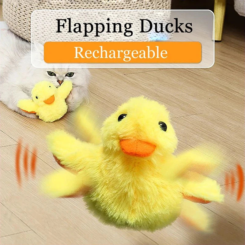 Plushie Duck Rechargeable Flapping Cat Toy, 6" | 15 cm