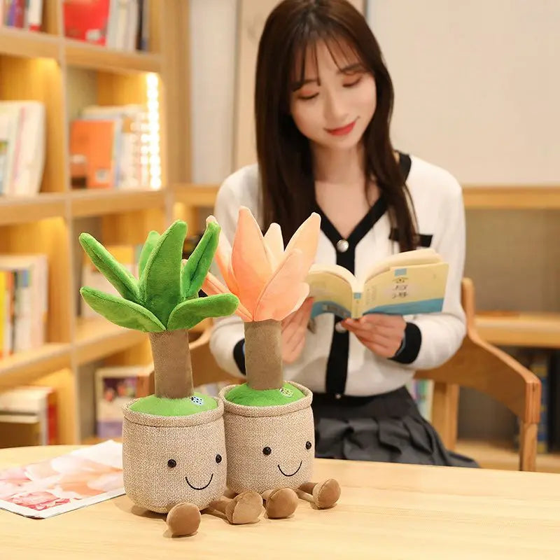 Plushie de succulente Dracaena en pot, quatre couleurs, 14" | 35 cm