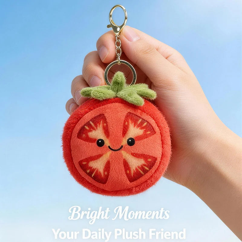 Kawaii Tomato Plush Pendant, 10 cm