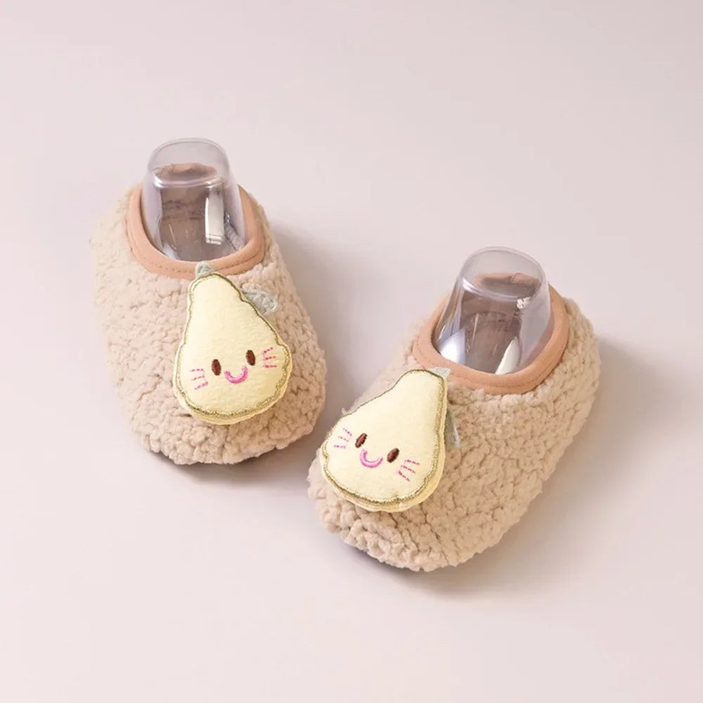 Fashion Cartoon Warm Slippers | Cute Food Animal Plush House Shoes