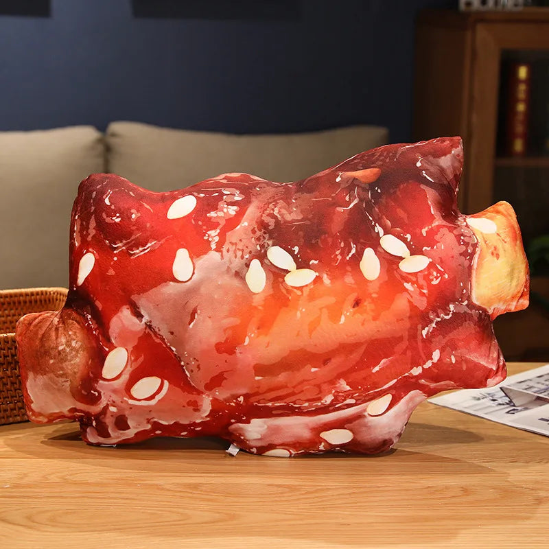 Cojines de carne a la parrilla realistas de peluche, nueve estilos, 8-24" | 20-60 centímetros