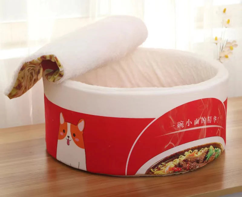 Instant Noodle Pet Bed Plushie for Pets up to 22 lbs (10 kg)