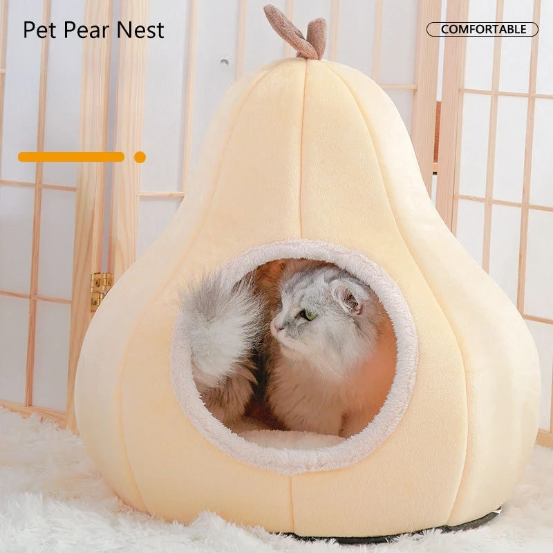 Pear-Shaped Cat Bed | Cozy Plush Pet Nest for Cats