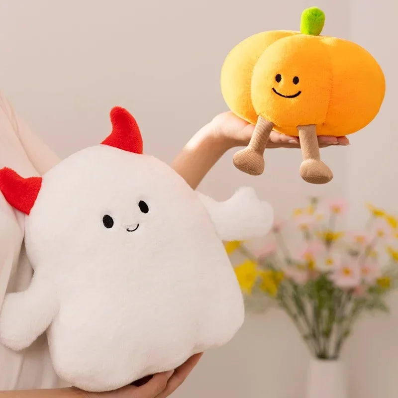 Halloween Pumpkin Ghost Plush Toy – Holiday Stuffed Plant Pillow
