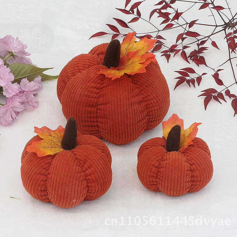 Thanksgiving Pumpkin Corduroy Ornaments – Autumn Festival Decor (Wholesale)