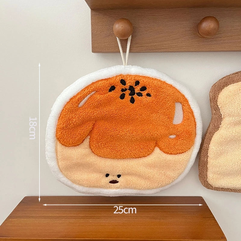 Kawaii Cartoon Absorbent Hand Towel | Cute Character Kitchen Towel