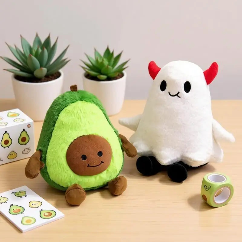 Avocado Ghost Plush Pillow – Spooky Meets Brunch, 12" | 30 cm