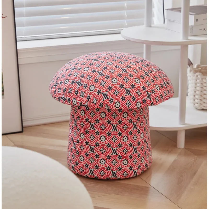 Cozy Cap Plush Mushroom Ottoman - Six Colors