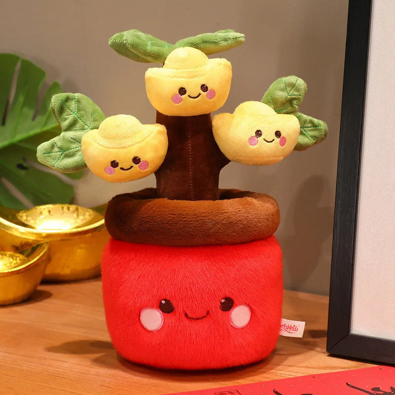 Plush Lucky Flower Potted Plant, 12" | 30 cm