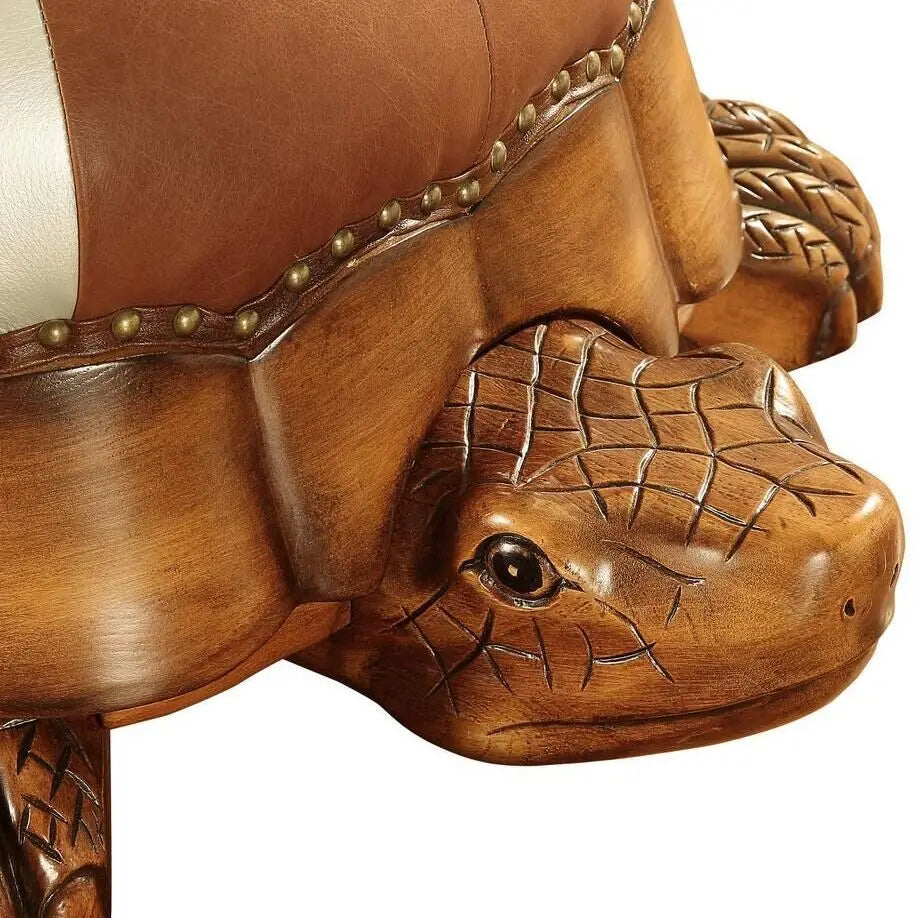 Ottoman en cuir de tortue sur mesure, cinq couleurs