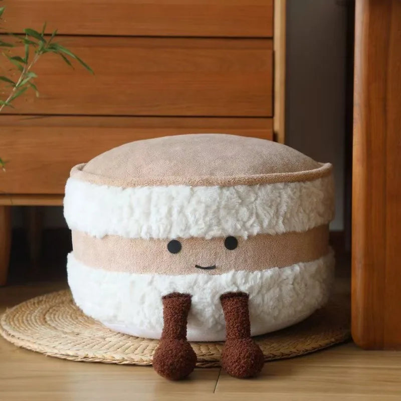 Bread-Shaped Footstool – Cute Plush Seat Pier for Living Room