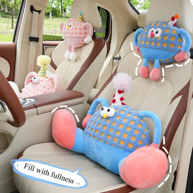 Birthday Waffle Cushion Plushie for Head/Lumbar Support, 14-20" | 35-50 cm