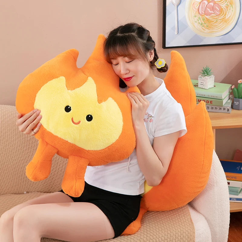 Kawaii Flame Character Plush Pillow, 18-31" | 45-80 cm