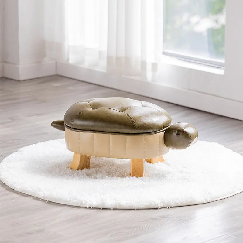 Pouf en simili cuir Turtle Time - Cinq couleurs