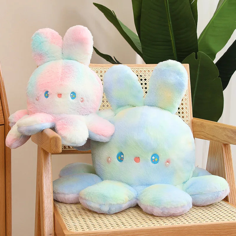 Plushie Reversible Tie-Dye Rabbit Octopus, 8-20" | 20-50 cm
