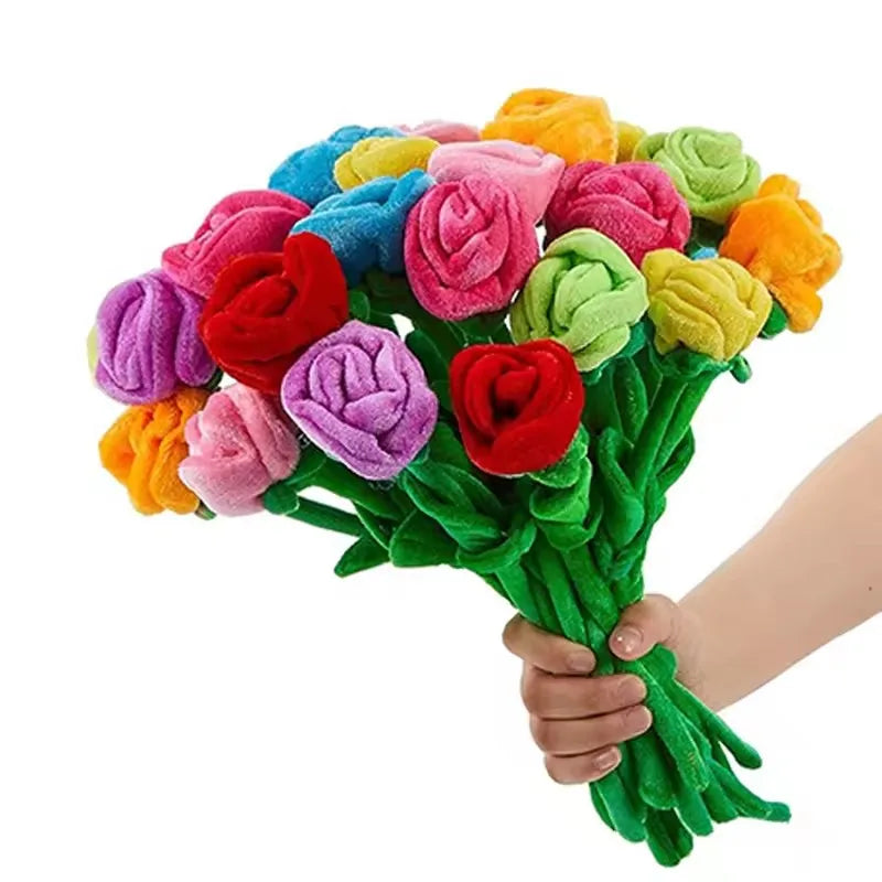 Stiel-Rosen-Plüschtiere, neun Farben, 13" | 32 cm