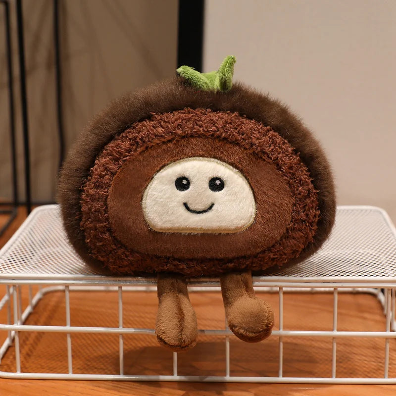 Kawaii Swiss Roll Plush Pillow | Stuffed Dessert Log Cake Toy, 4x6\" | 10x15 cm