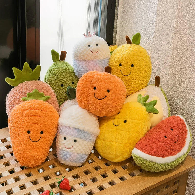 Frutta e Verdura Plushie Fuzzy, 9 Varietà, 6-11" | 16-28 centimetri
