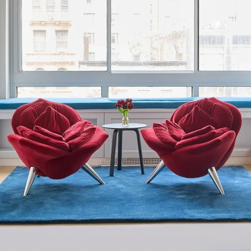 Rose Akzentstuhl – Elegant, Plüschig und Bequem