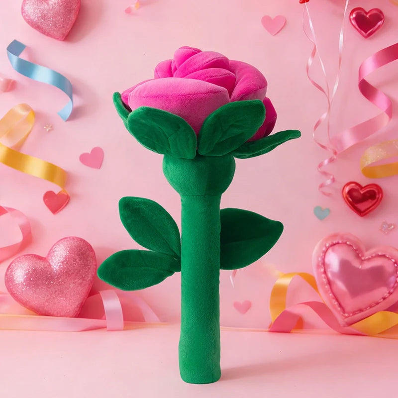 Plush Rose Flower Bouquet | Soft Stuffed Flower Gift Decor, 38cm
