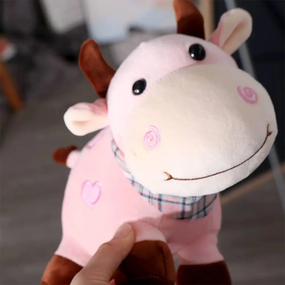 Vache laitière en peluche au chocolat, à la fraise ou au lait, 10-14" | 25-35 cm