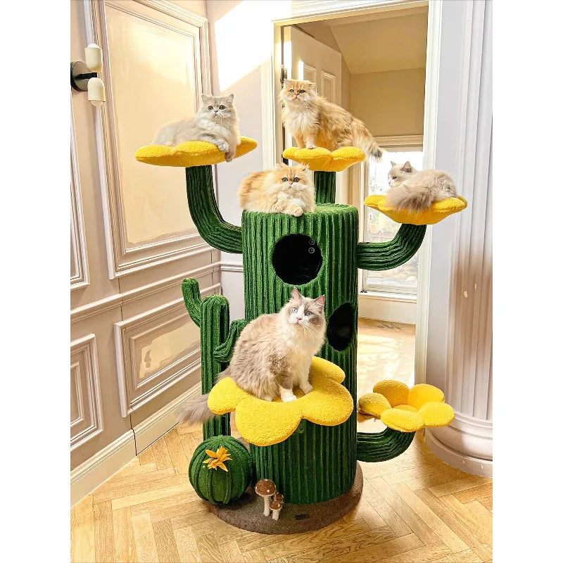 Arbre à chat cactus de luxe - Convient pour plusieurs chats