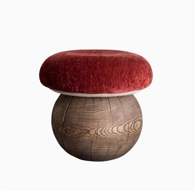 Mushroom Shape Shoe Change Stool – Cream Style Art Design Stool