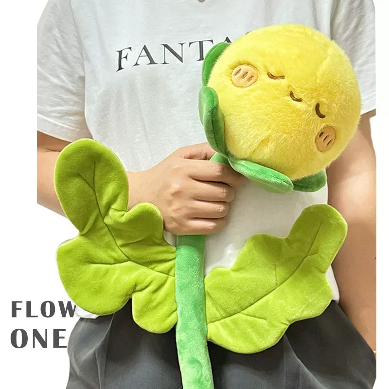 Fluffy Dandelion Plush Toy | Poseable Stuffed Flower Doll, 45cm