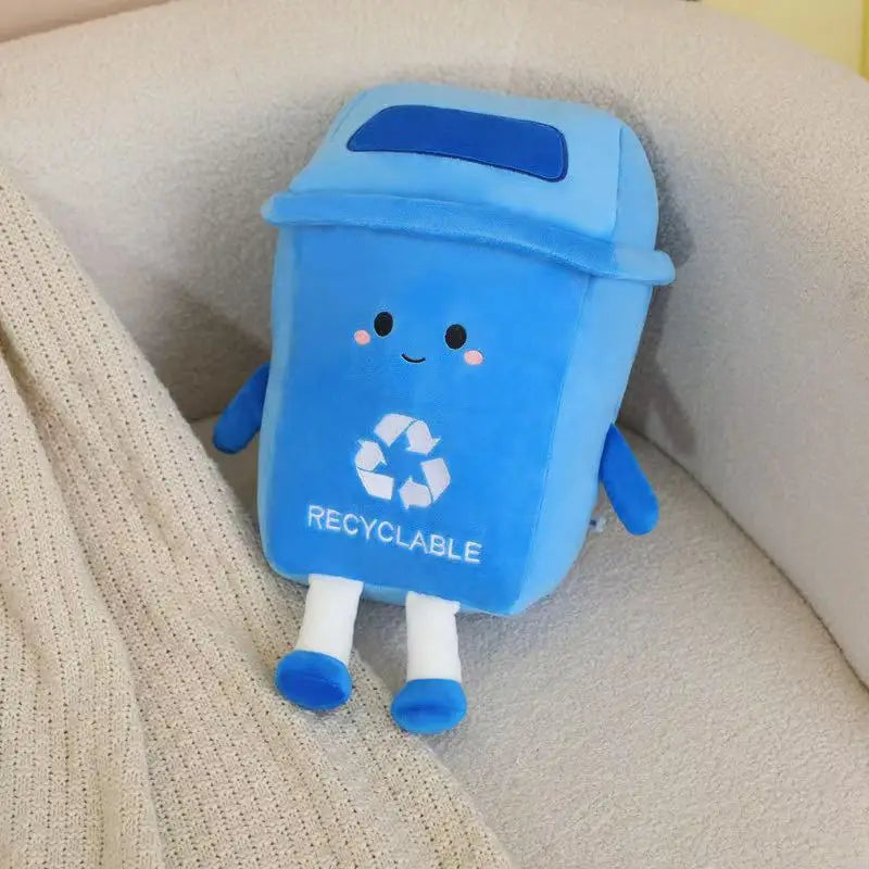 Recycle Bin Plush Toy Pillow | Cartoon Anime Cushion, 30 cm