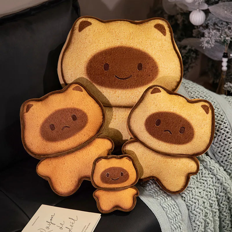 Capybara Bread & Toast Plush Pillow Cushion, 7-20" | 17-50 cm