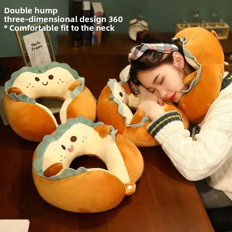 Toast Bread Neck Pillow | Cute Food-Shaped Travel Cushion