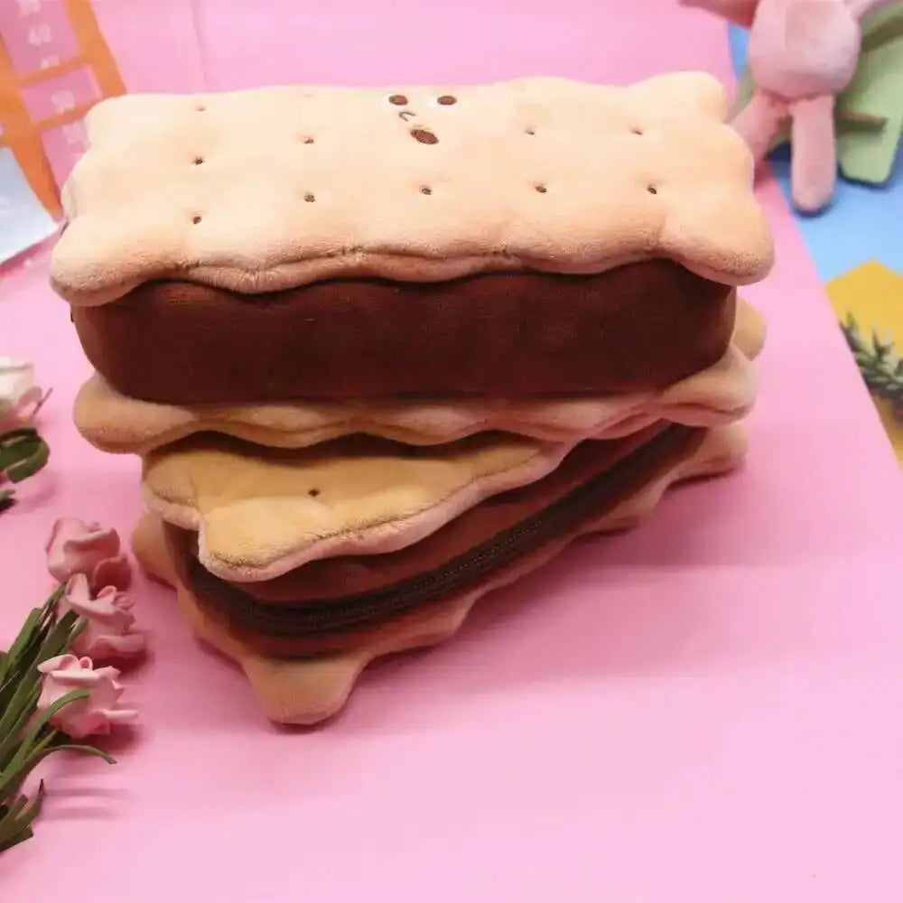 Plüsch Cookie Stiftetasche mit großem Fassungsvermögen, 7" | 19 cm