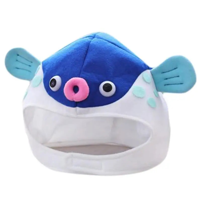 Puffer Fish Plush Headgear | Novelty Aquatic Costume Hat