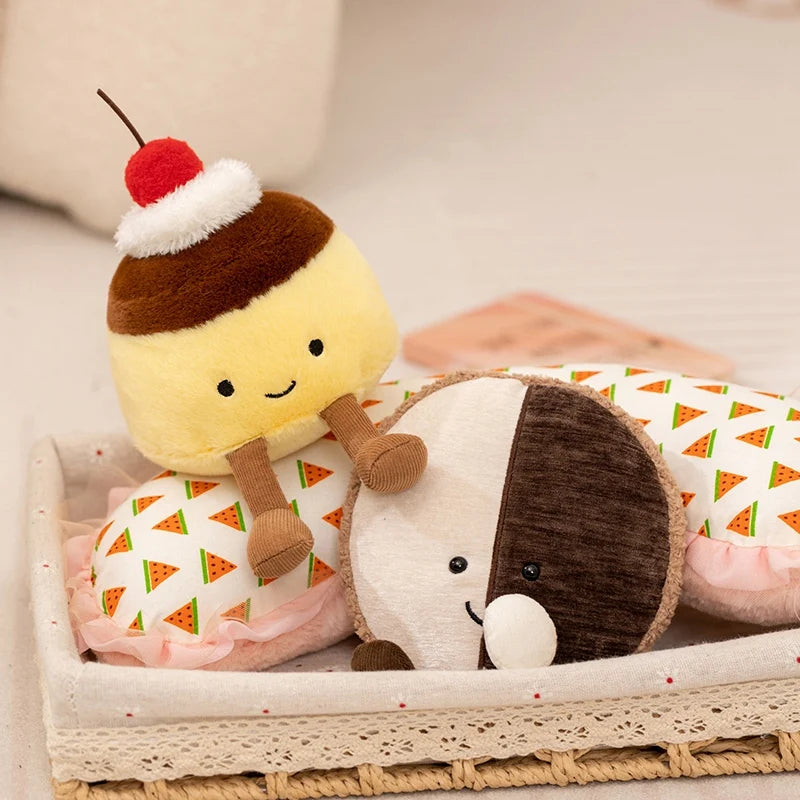 Afternoon Tea Dessert Plush Toy Set – Pudding, Cake & Butterfly Biscuit Dolls